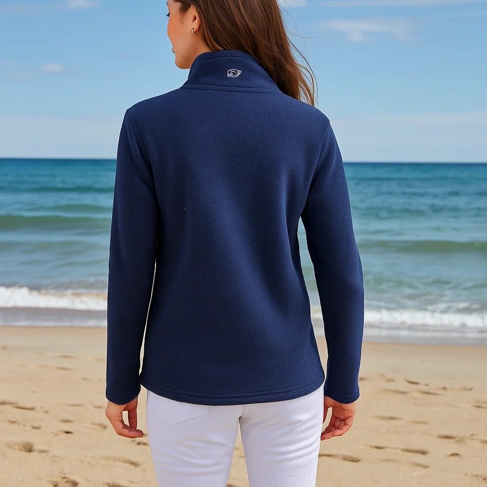 Vineyard‎ Vines Women's Tech Fleece Harbor 1/4 Zip Pullover Small Preppy Coastal